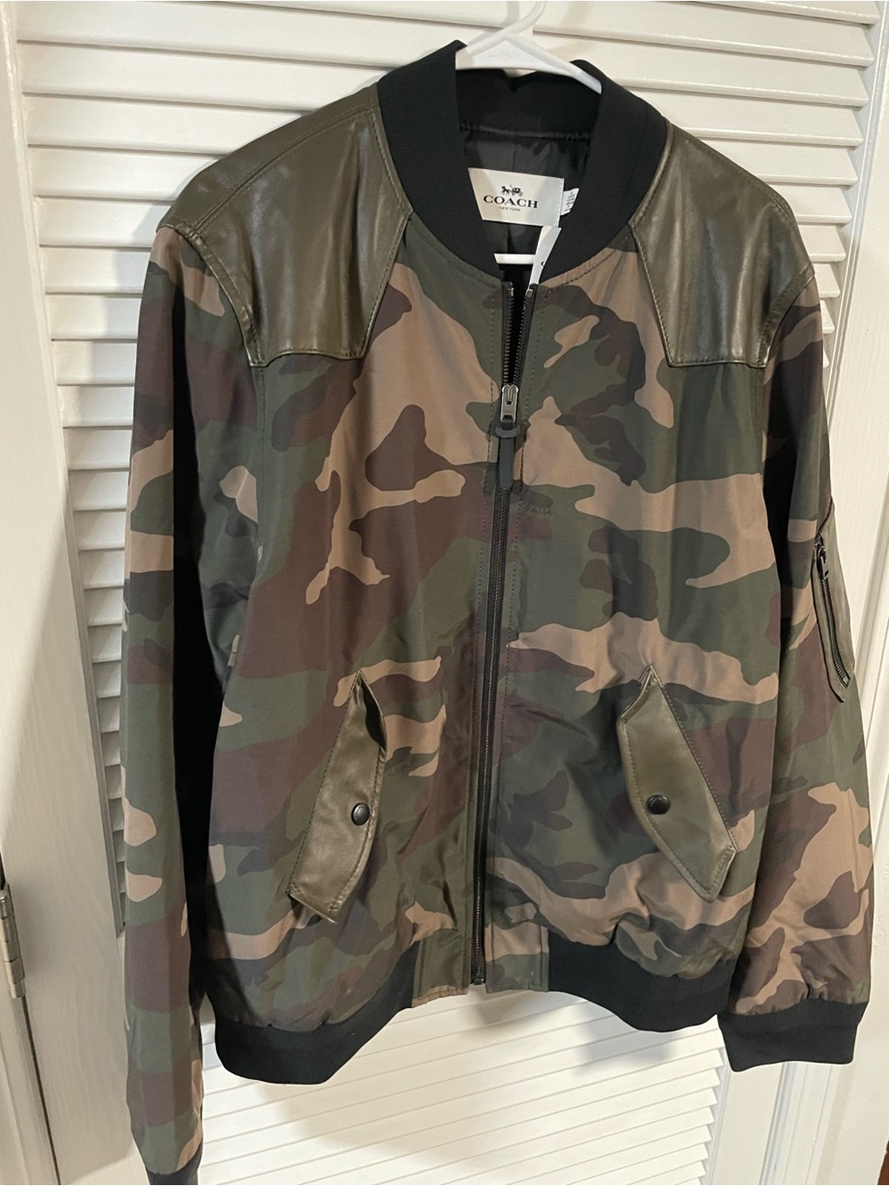 NWT Coach Men's Camouflage Bomber Jacket - Green Camo